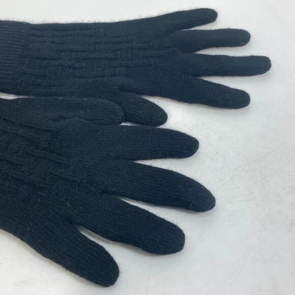 HERMES Whole pattern H logo Gloves Cashmere Black - Picture 7 of 8